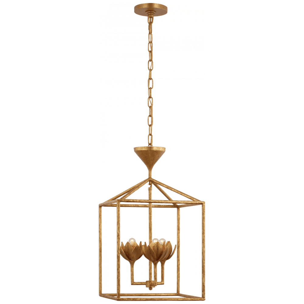 Visual Comfort Signature Alberto Small Open Cage Lantern Antique Gold Leaf