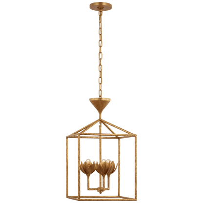 Visual Comfort Signature Alberto Small Open Cage Lantern Antique Gold Leaf