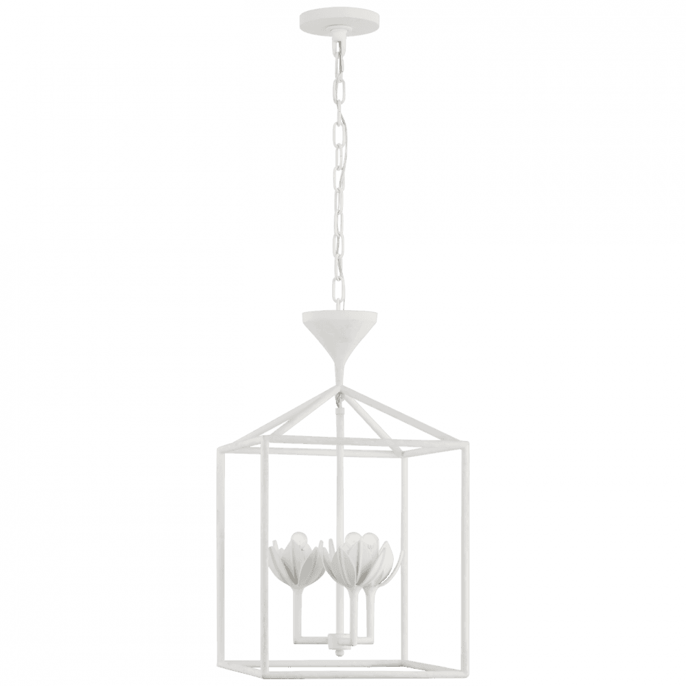 Visual Comfort Signature Alberto Small Open Cage Lantern Plaster White