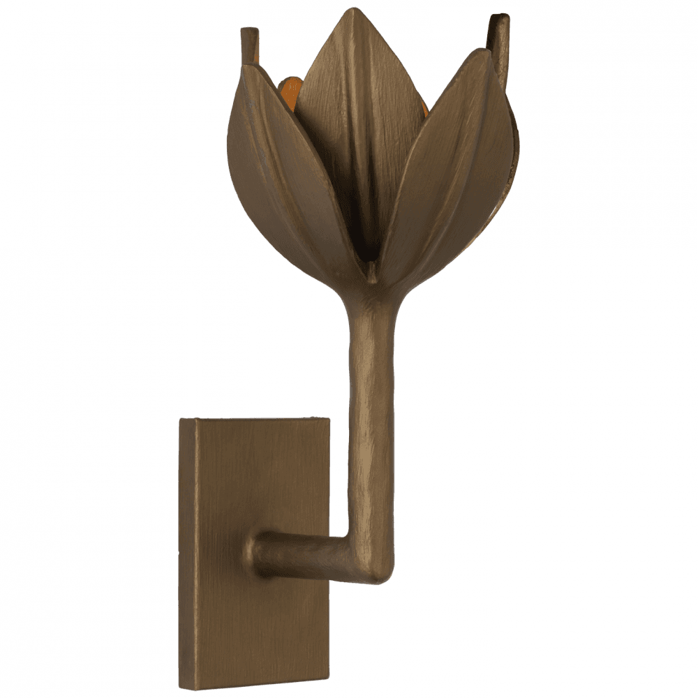 Visual Comfort Signature Alberto Small Sconce Antique Bronze Leaf