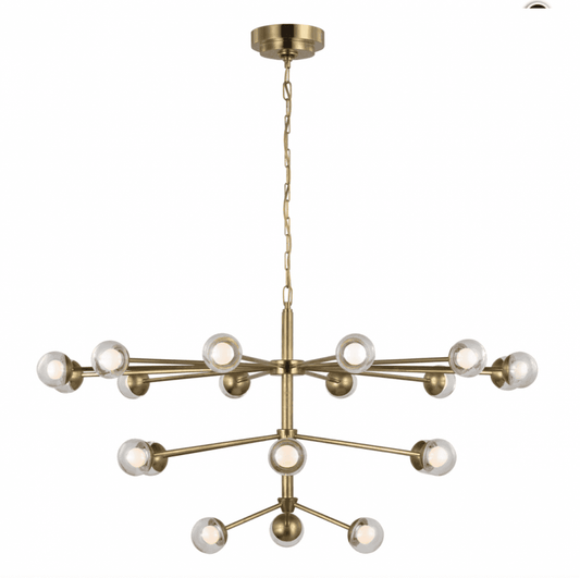 Visual Comfort Signature Alloway Large Chandelier Soft Brass