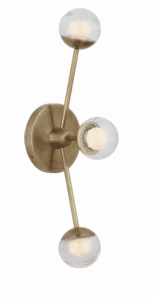 Visual Comfort Signature Alloway Triple Linear Sconce Soft Brass