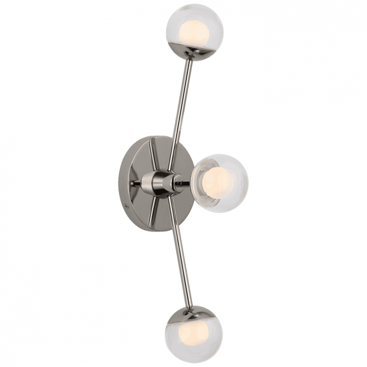 Visual Comfort Signature Alloway Triple Linear Sconce Polished Nickel