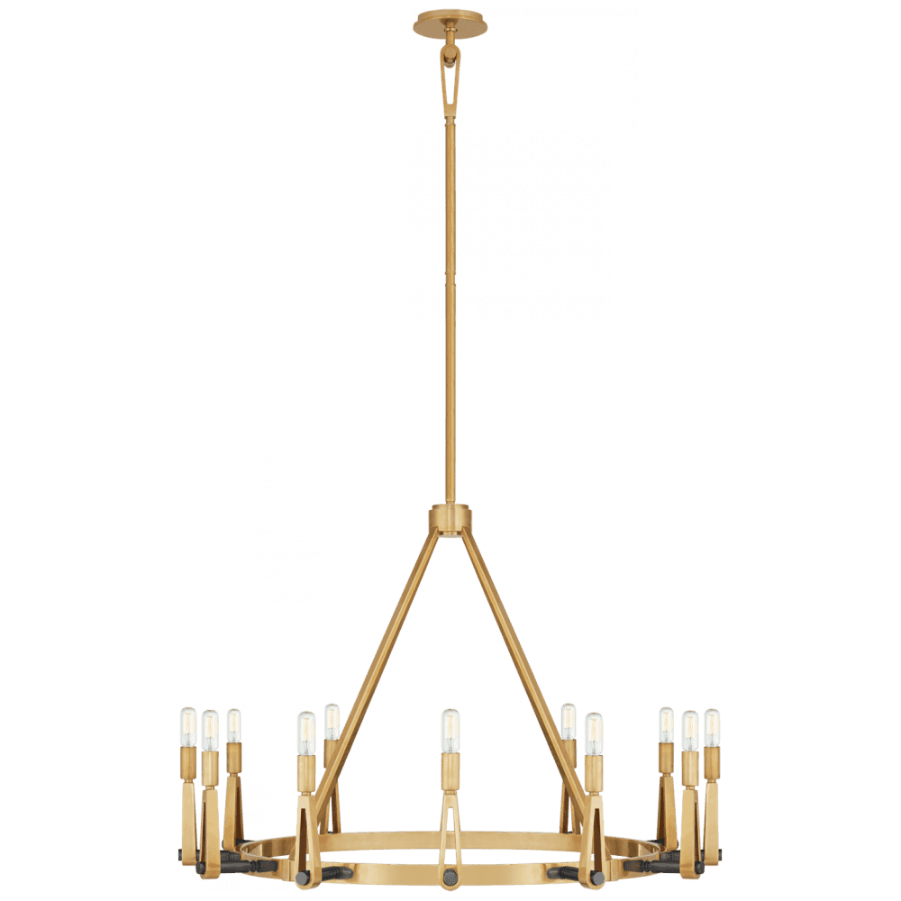 Visual Comfort Signature Alpha Chandelier Hand-Rubbed Antique Brass
