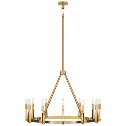 Visual Comfort Signature Alpha Chandelier Hand-Rubbed Antique Brass