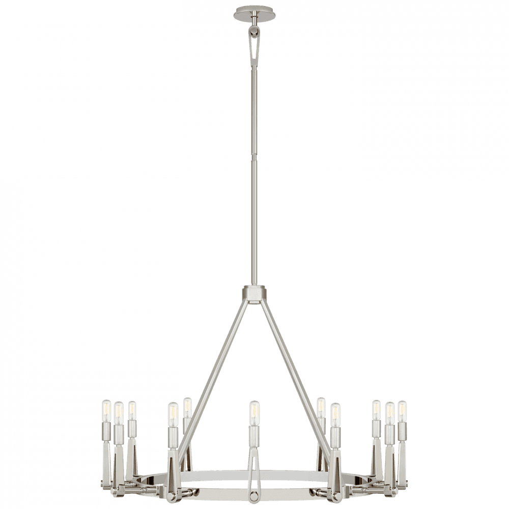 Visual Comfort Signature Alpha Chandelier Polished Nickel