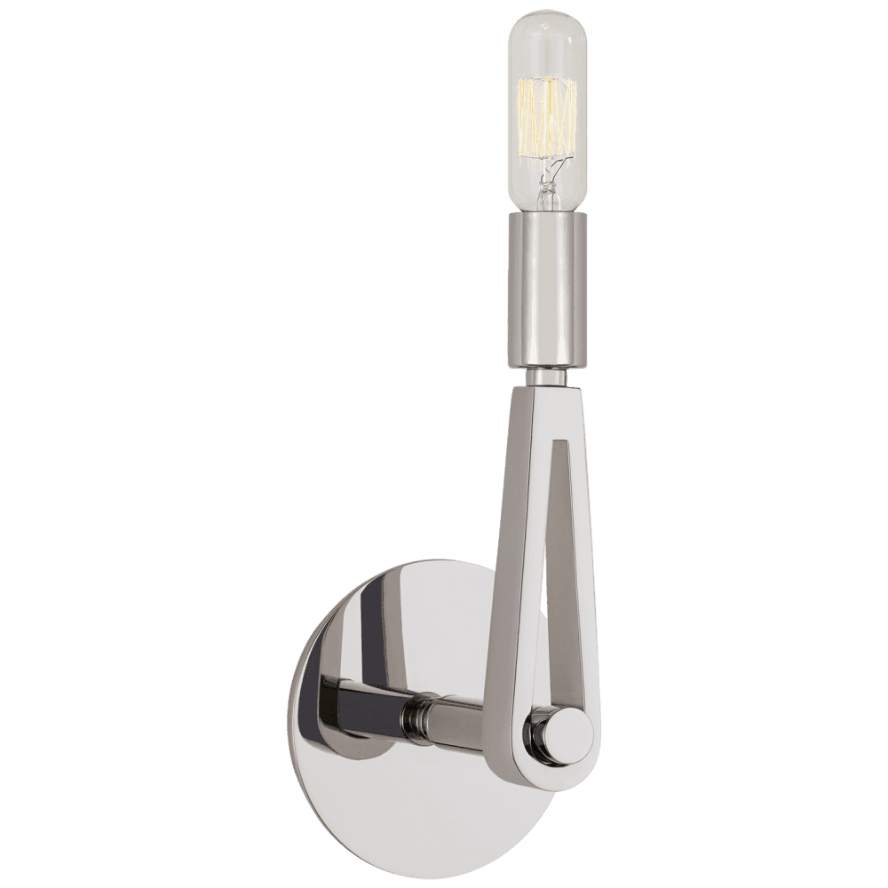Visual Comfort & Co. Signature Collection Alpha Wall Sconce, 1-Light, Polished Nickel, 10.5"H (TOB 2510PN CTZGH)