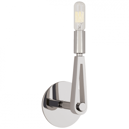 Visual Comfort & Co. Signature Collection Alpha Wall Sconce, 1-Light, Polished Nickel, 10.5"H (TOB 2510PN CTZGH)