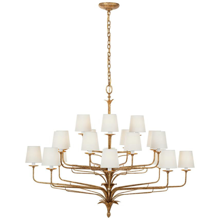 Visual Comfort & Co. Signature Collection Amalfi 50" Three-Tiered Chandelier, Visual Comfort & Co. Signature Collection CHC 5686MGO-L DDE98