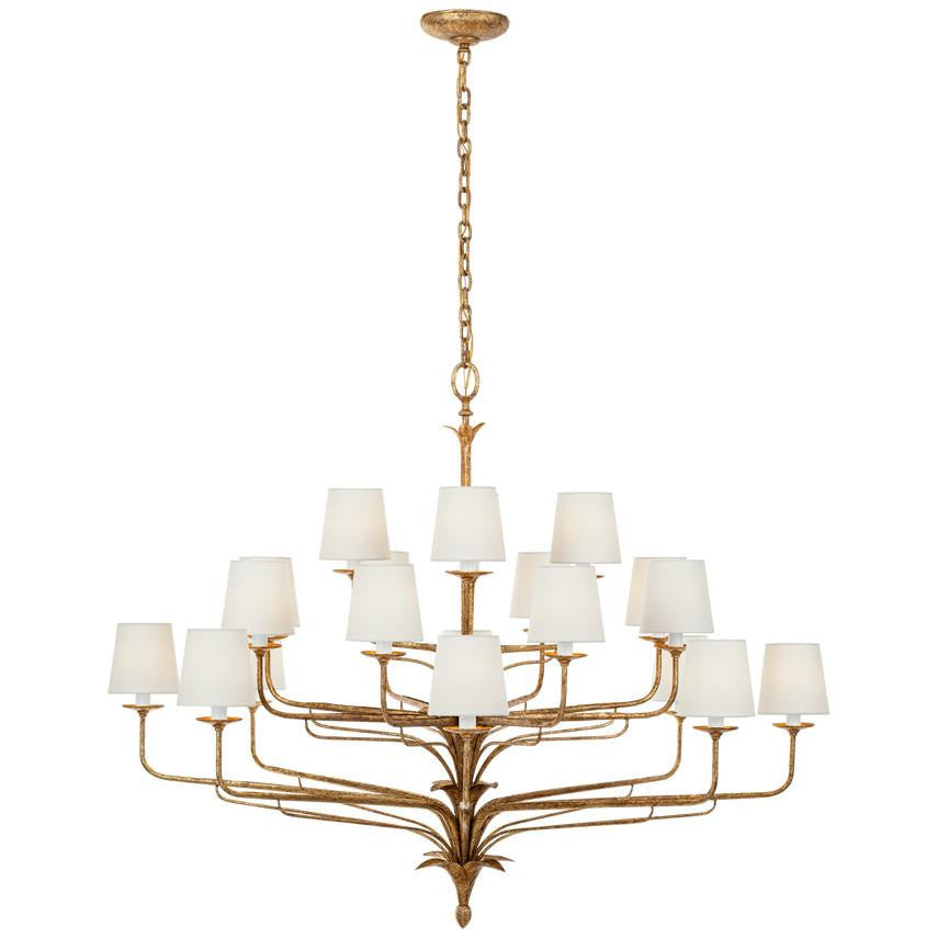 Visual Comfort & Co. Signature Collection Amalfi 50" Three-Tiered Chandelier, Visual Comfort & Co. Signature Collection CHC 5686MGO-L DDE98