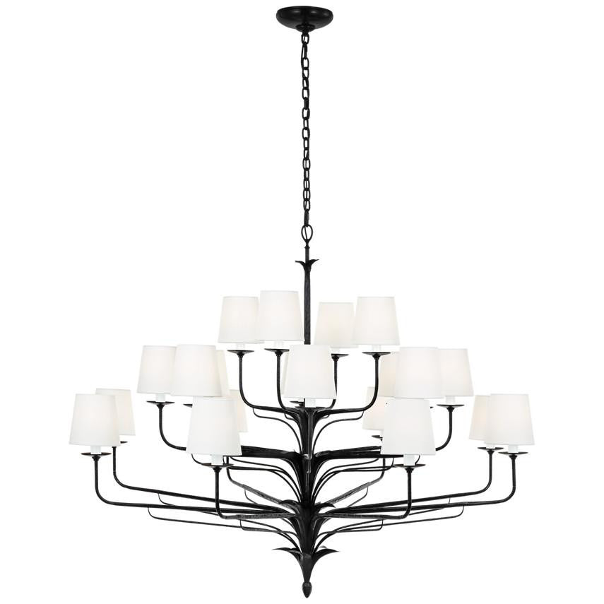 Visual Comfort & Co. Signature Collection Amalfi 50" Three-Tiered Chandelier, Visual Comfort & Co. Signature Collection CHC 5686WBK-L N1Y5T