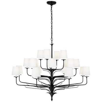 Visual Comfort & Co. Signature Collection Amalfi 50" Three-Tiered Chandelier, Visual Comfort & Co. Signature Collection CHC 5686WBK-L N1Y5T