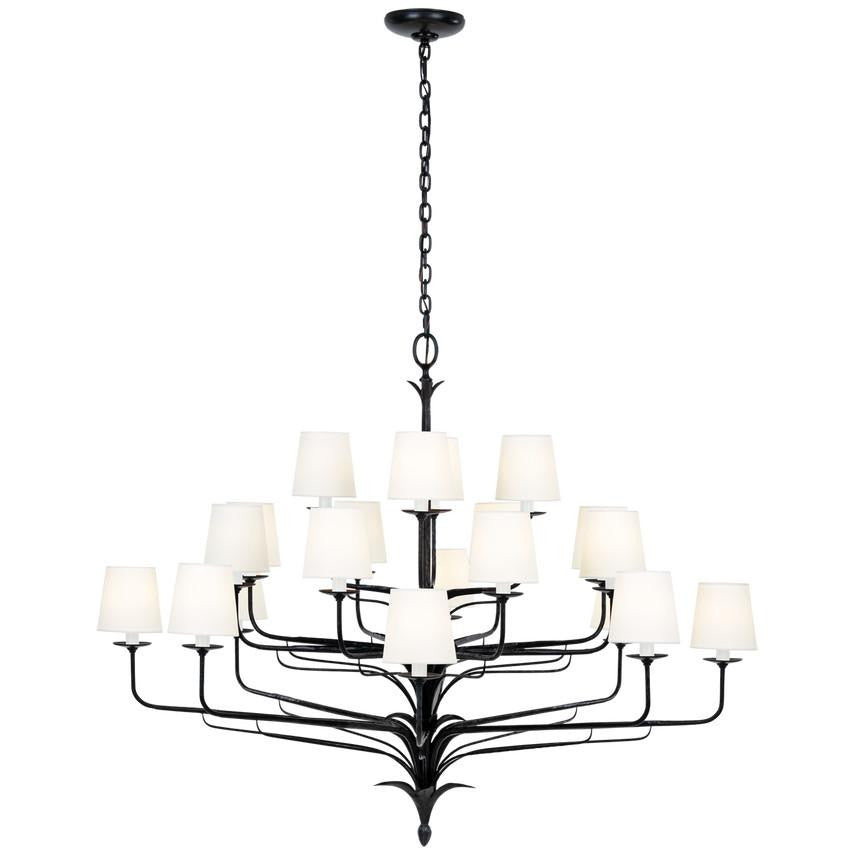 Visual Comfort & Co. Signature Collection Amalfi 50" Three-Tiered Chandelier, Visual Comfort & Co. Signature Collection CHC 5686WBK-L N1Y5T