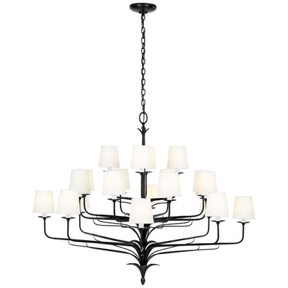 Visual Comfort & Co. Signature Collection Amalfi 50" Three-Tiered Chandelier, Visual Comfort & Co. Signature Collection CHC 5686WBK-L N1Y5T