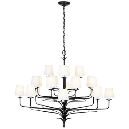 Visual Comfort & Co. Signature Collection Amalfi 50" Three-Tiered Chandelier, Visual Comfort & Co. Signature Collection CHC 5686WBK-L N1Y5T
