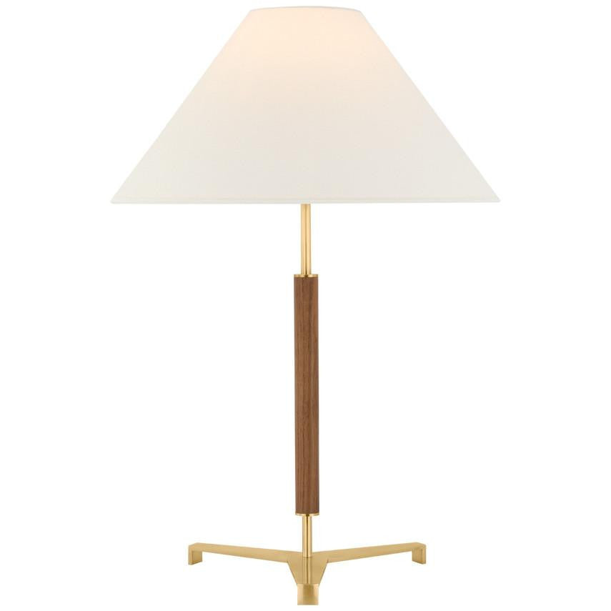 Visual Comfort Signature Amaya 28 Antique-Burnished Brass and Walnut