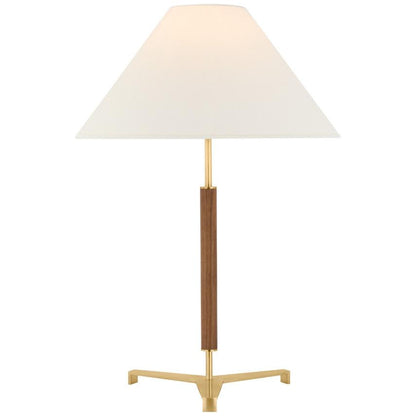 Visual Comfort Signature Amaya 28 Antique-Burnished Brass and Walnut
