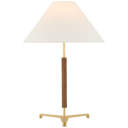 Visual Comfort Signature Amaya 28 Antique-Burnished Brass and Walnut