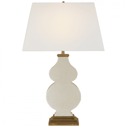 Visual Comfort & Co. Signature Collection Anita Table Lamp, 1-Light, Tea Stain Crackle, Linen Rectangle Shade, 28.5"H (AH 3063TS-L D32FP)