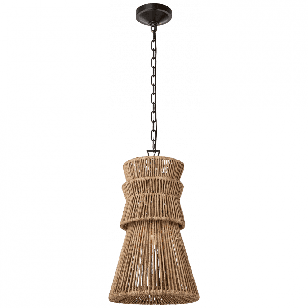 Visual Comfort Signature Antigua 13 Bronze and Natural Abaca
