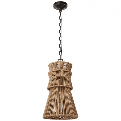 Visual Comfort Signature Antigua 13 Bronze and Natural Abaca