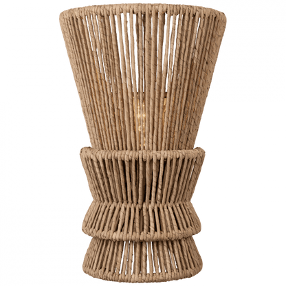 Visual Comfort Signature Antigua Medium Wall Sconce Bronze and Natural Abaca