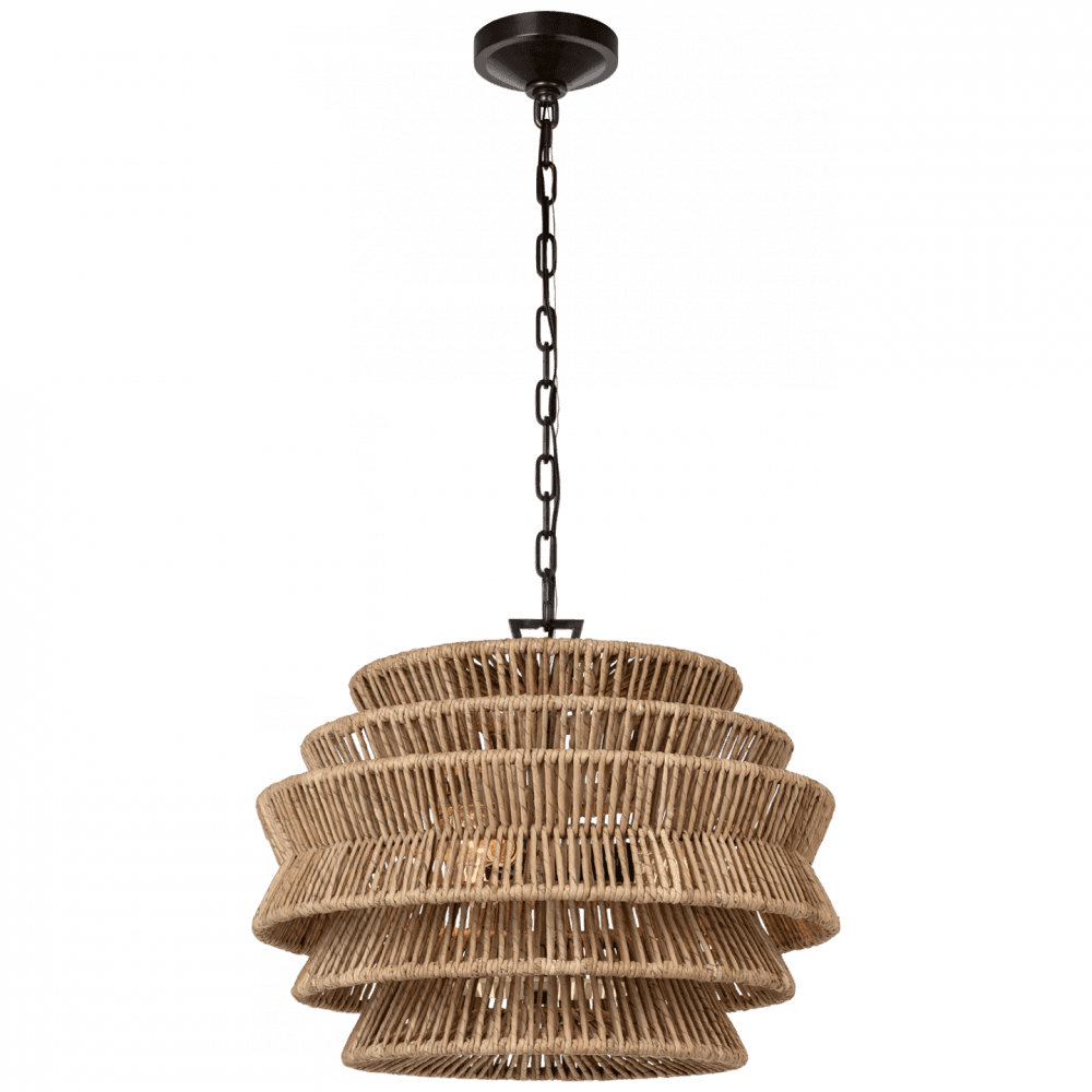 Visual Comfort & Co. Signature Collection Antigua Small Drum Chandelier, Visual Comfort & Co. Signature Collection CHC 5015BZ/NAB D9AN2