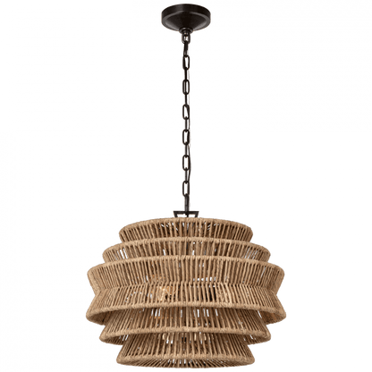 Visual Comfort & Co. Signature Collection Antigua Small Drum Chandelier, Visual Comfort & Co. Signature Collection CHC 5015BZ/NAB D9AN2