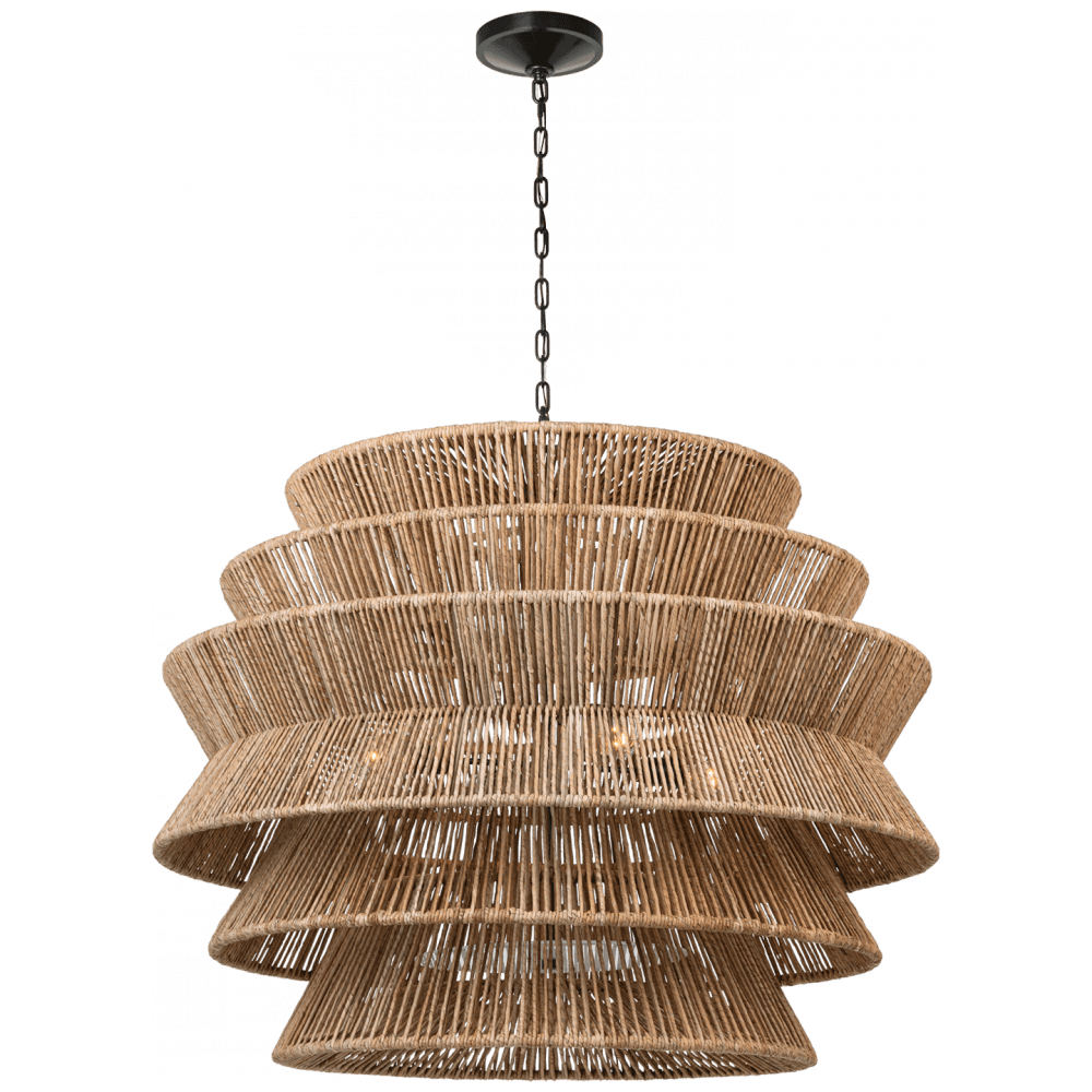 Visual Comfort & Co. Signature Collection Antigua XL Drum Chandelier, Visual Comfort & Co. Signature Collection CHC 5017BZ/NAB D9AMX