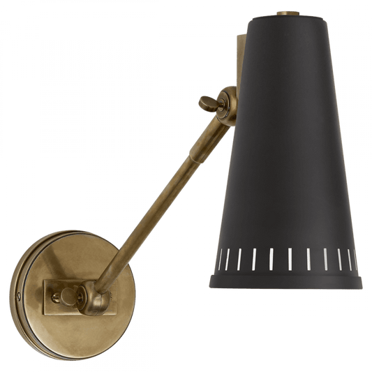 Visual Comfort Signature Antonio Adjustable One Arm Wall Sconce Hand-Rubbed Antique Brass