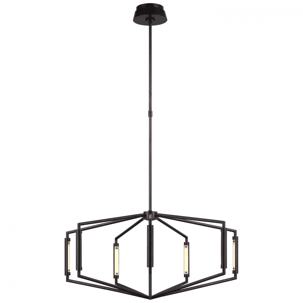 Visual Comfort Signature Appareil Low Profile Chandelier Polished Nickel