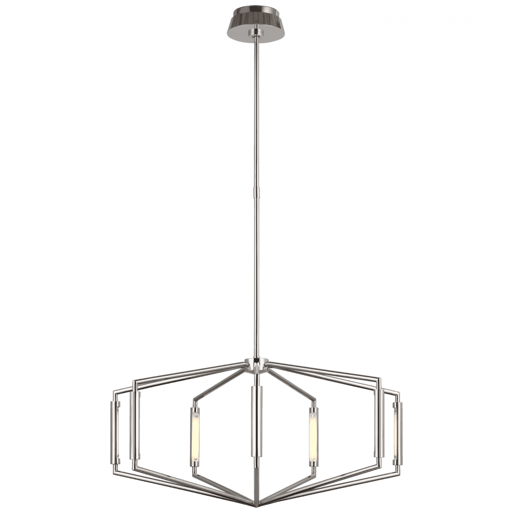 Visual Comfort & Co. Signature Collection Appareil Low Profile Chandelier - Polished Nickel 50.75"