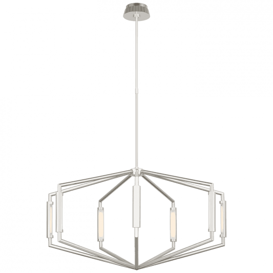 Visual Comfort Signature Appareil Low Profile Chandelier Polished Nickel