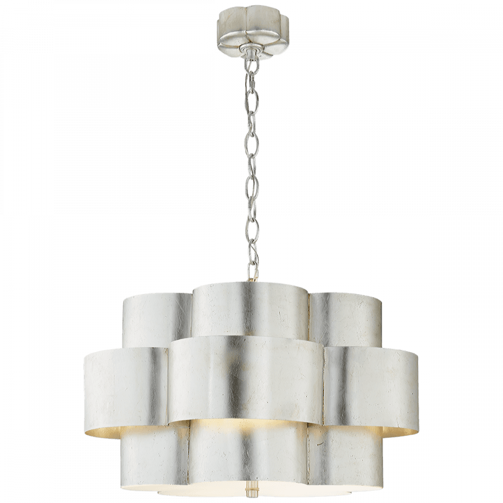 Visual Comfort Signature Arabelle Drum Shade Pendant Burnished Silver Leaf
