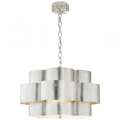 Visual Comfort Signature Arabelle Drum Shade Pendant Burnished Silver Leaf