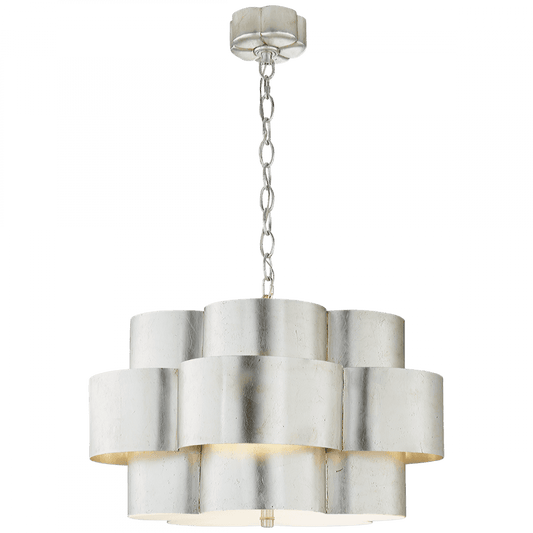 Visual Comfort Signature Arabelle Drum Shade Pendant Burnished Silver Leaf