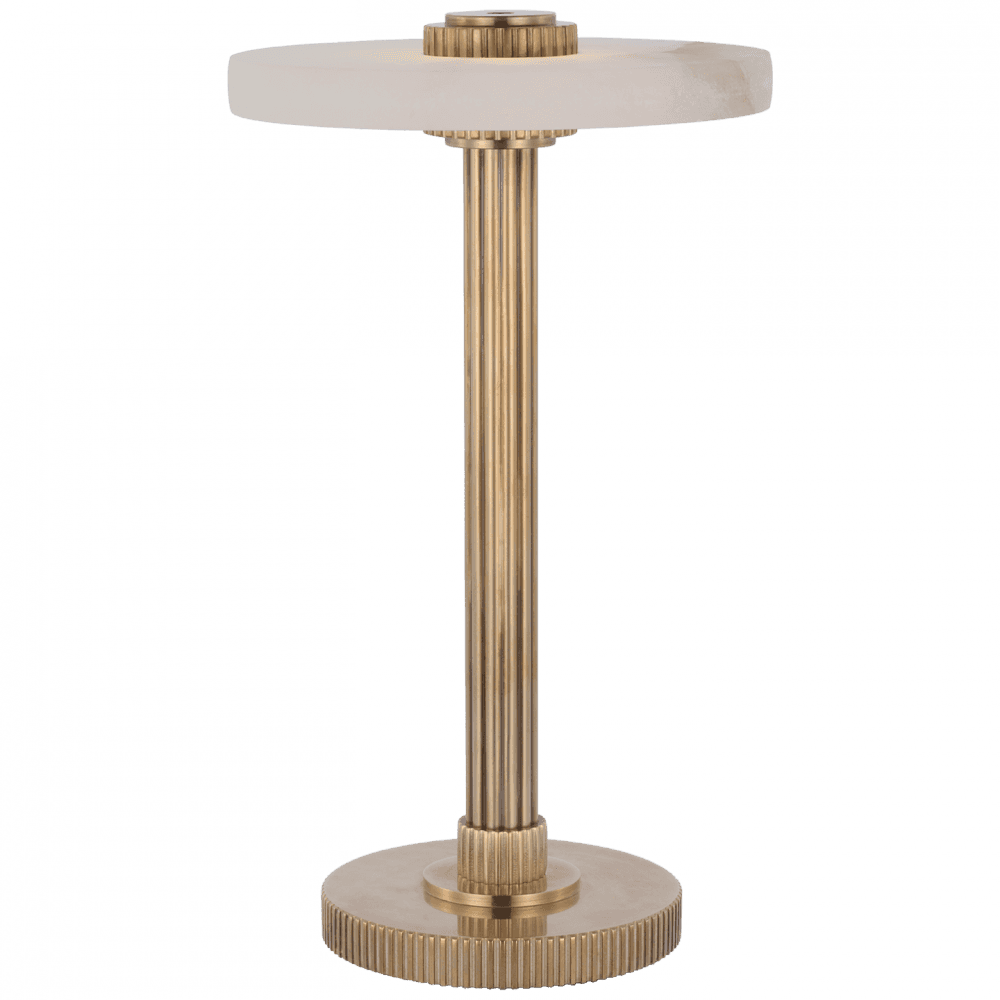 Visual Comfort Signature Aran 9 Hand-Rubbed Antique Brass and Alabaster