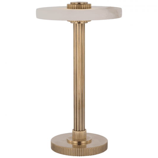 Visual Comfort Signature Aran 9 Hand-Rubbed Antique Brass and Alabaster
