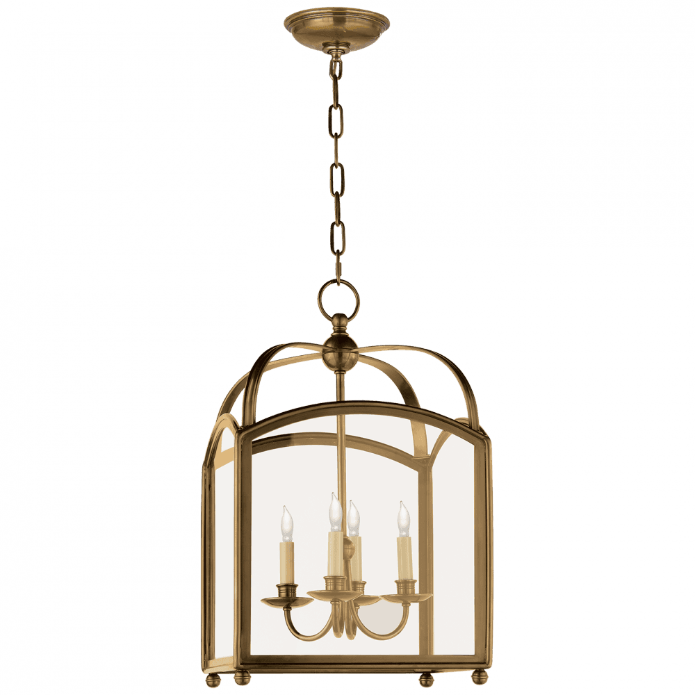 Visual Comfort Signature Arch Top Lantern Pendant Antique-Burnished Brass
