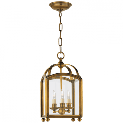 Visual Comfort Signature Arch Top Mini Lantern Pendant Antique-Burnished Brass