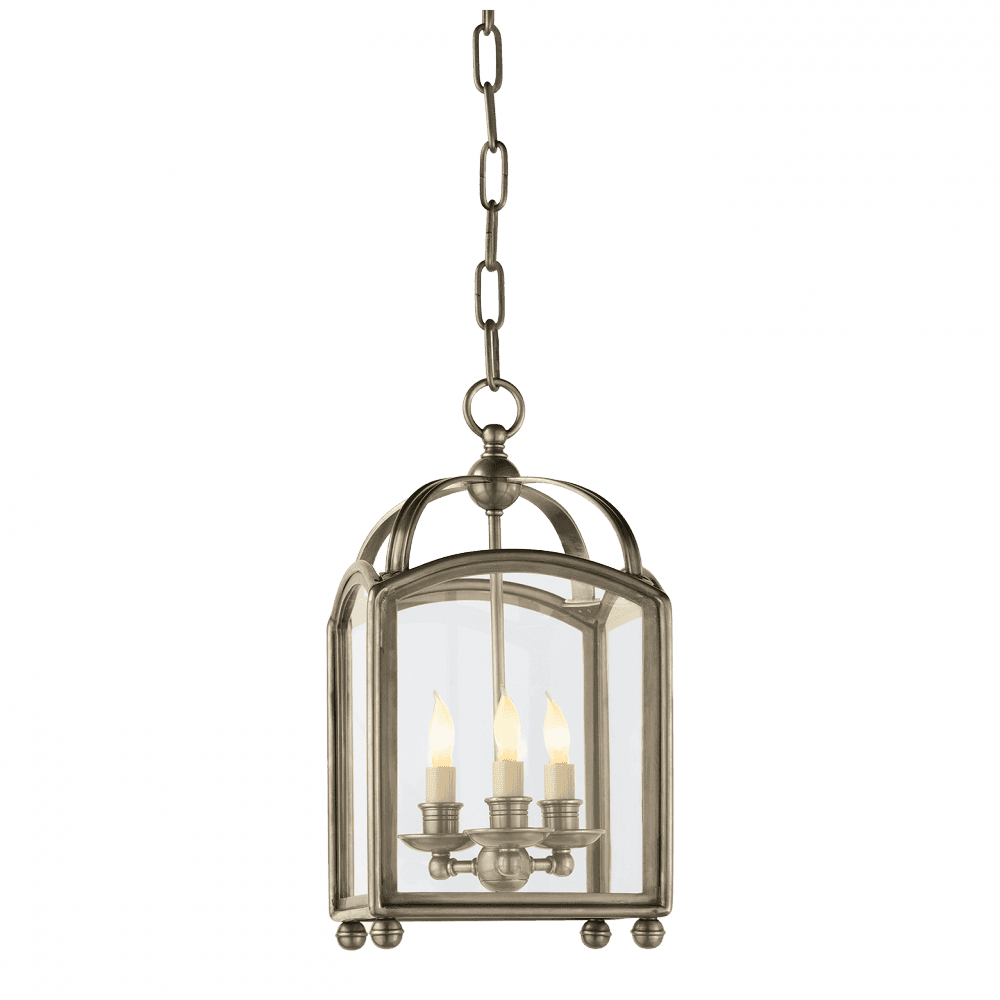 Visual Comfort Signature Arch Top Mini Lantern Pendant Antique Nickel