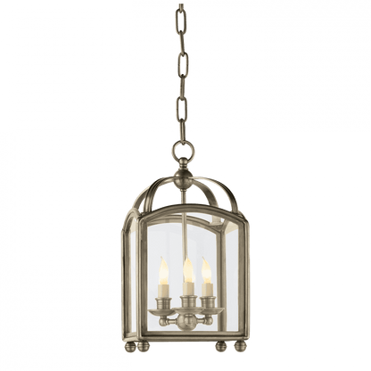Visual Comfort Signature Arch Top Mini Lantern Pendant Antique Nickel
