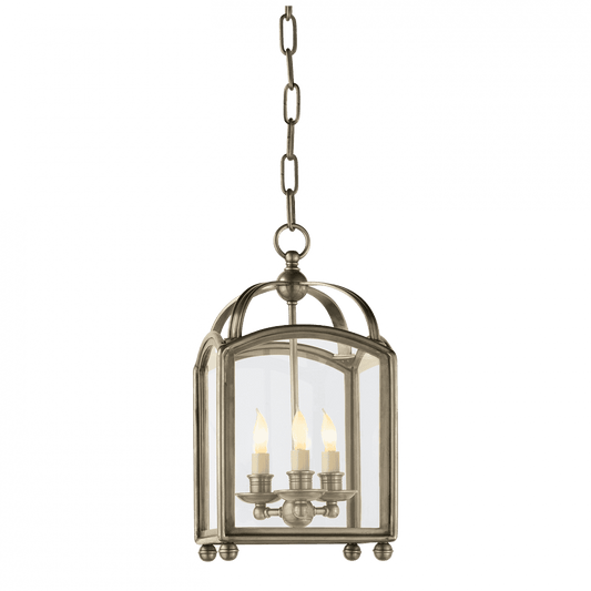 Visual Comfort Signature Arch Top Mini Lantern Pendant Antique Nickel