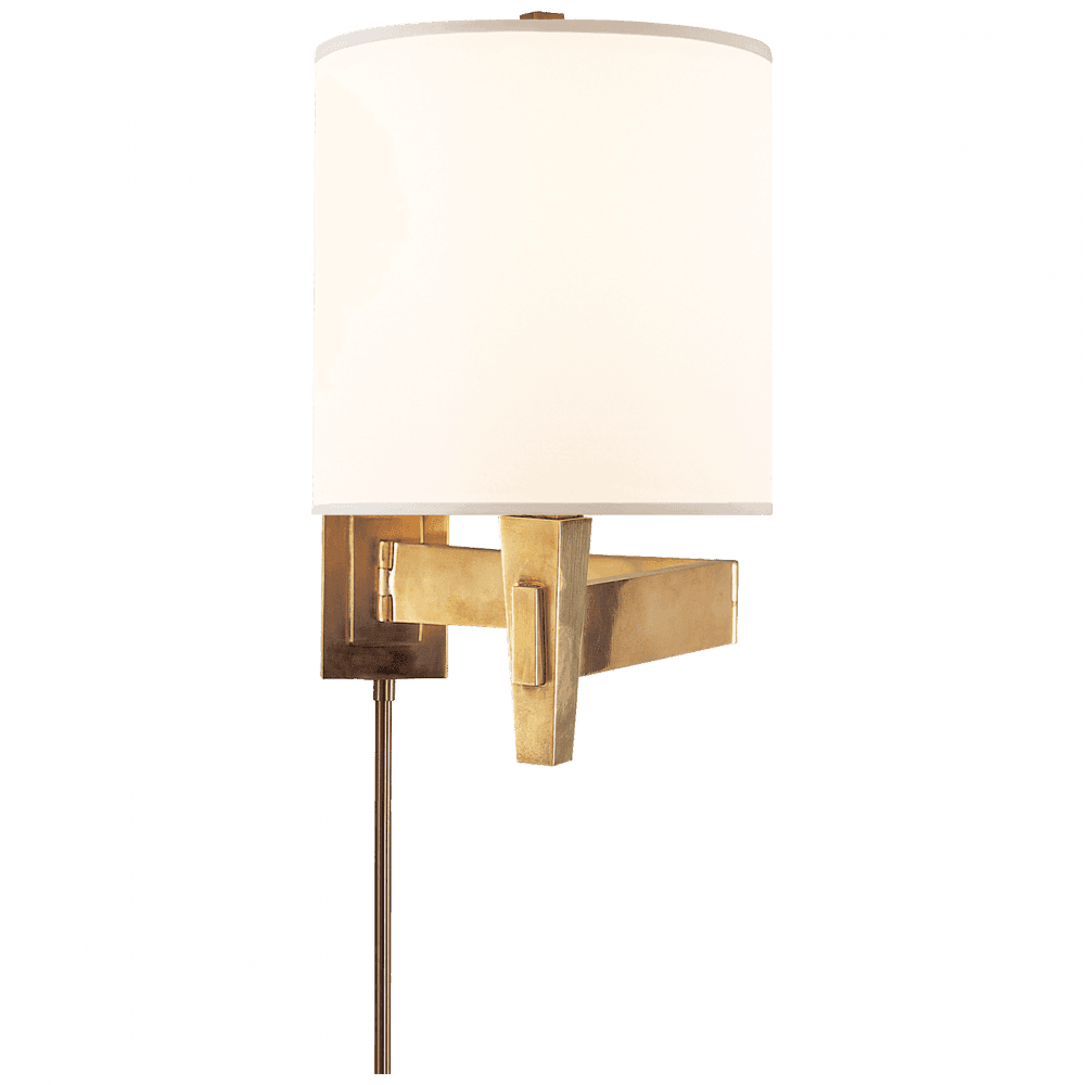 Visual Comfort Signature Architect's Swing Arm Wall Sconce With Plug Hand-Rubbed Antique Brass