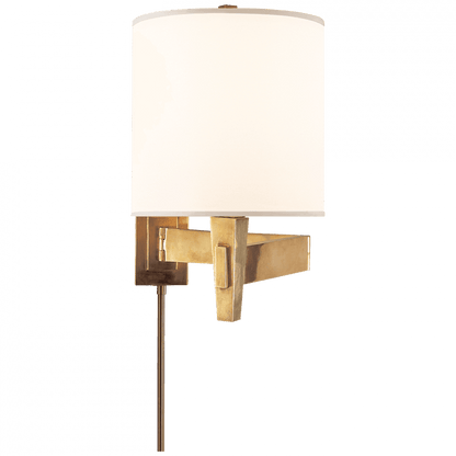 Visual Comfort Signature Architect's Swing Arm Wall Sconce With Plug Hand-Rubbed Antique Brass