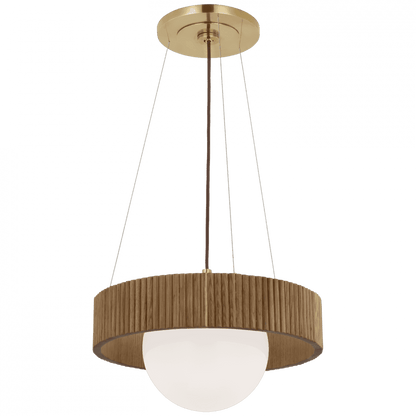 Visual Comfort Signature Arena 18 Hand-Rubbed Antique Brass and White Glass