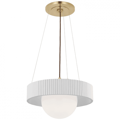 Visual Comfort Signature Arena 18 Hand-Rubbed Antique Brass and White Glass