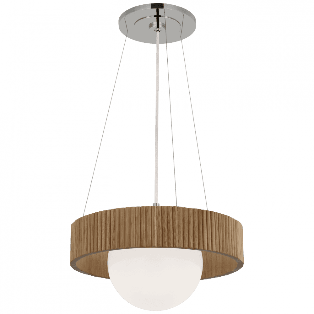 Visual Comfort Signature Arena 18 Polished Nickel and White Glass