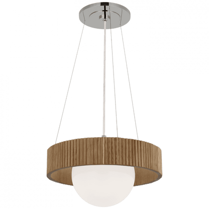 Visual Comfort Signature Arena 18 Polished Nickel and White Glass