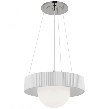 Visual Comfort Signature Arena 18 Polished Nickel and White Glass